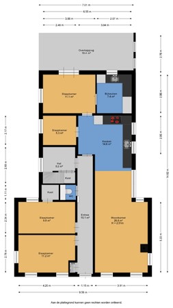 Floorplan - Oudeweg 63, 9628 CB Siddeburen